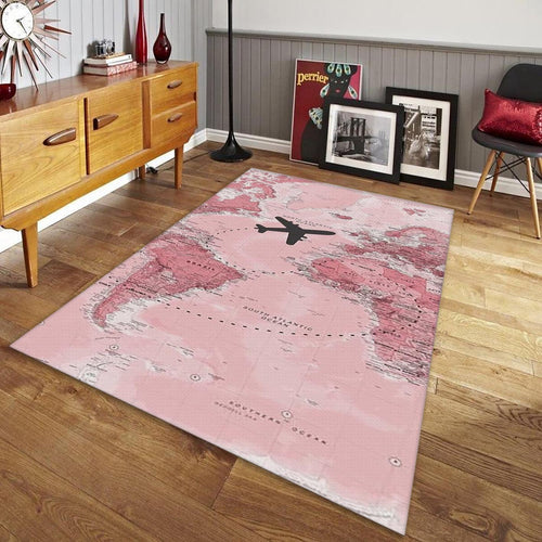 Wanderlust Map Mat, Pink World Map Art
