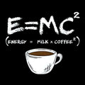 Funny Coffee Rug, E=MC2 Parody Art Science Humor Decor Kitchen