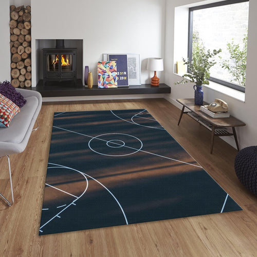 Basketball Court Rug, Sports Fan Decor