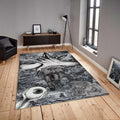 Dark Surrealism Rug, Hand Eye Sketch Art