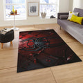 Spider-Man Rug, Black Suit Fan Art Metallic Red Spidey Emblem Man