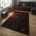 Spider-Man Rug, Black Suit Fan Art Metallic Red Spidey Emblem Man