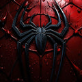 Spider-Man Rug, Black Suit Fan Art Metallic Red Spidey Emblem Man