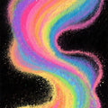 Vibrant Rainbow Rug, Colorful Sand Wave Art