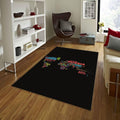 Colorful World Map Rug, Typographic Text Art