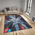 Rug, Spider-Verse Leap of Faith Cyberpunk City Art Gamer Room