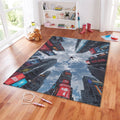 Rug, Spider-Verse Leap of Faith Cyberpunk City Art Gamer Room