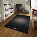 Minimalist Basketball Court Rug, Aerial View Art