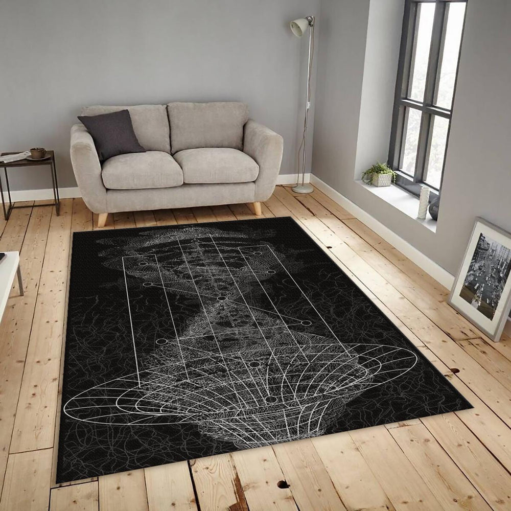 Sacred Geometry Rug, Abstract Spiritual Art
