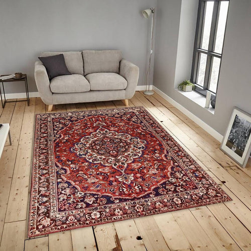 Traditional Persian Style Rug, Red Medallion