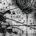Vintage World Map Rug, Monochrome Art
