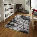 Vintage World Map Rug, Monochrome Art