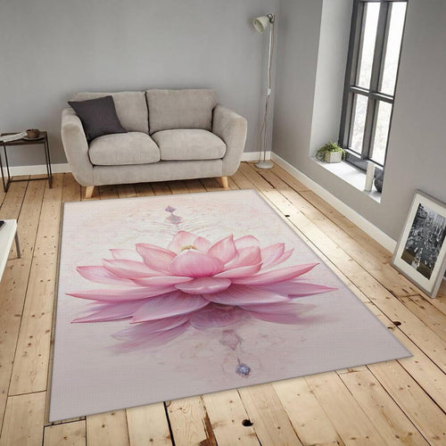 Pink Lotus Flower Rug, Spiritual Meditation Decor