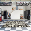 Abstract Zebra Print Rug, Black and White
