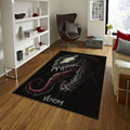 Venom Rug, Detailed Fan Art Dark Profile Decor Gothic Gamer Room