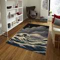 Great Wave Rug, Japanese Ukiyo-e Style