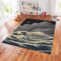 Great Wave Rug, Japanese Ukiyo-e Style