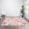 Pink Coastal Rug, Watercolor Sea Turtle