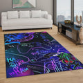 Neon Gamer Rug, Graffiti Controller Art