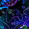 Neon Gamer Rug, Graffiti Controller Art