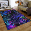 Neon Gamer Rug, Graffiti Controller Art