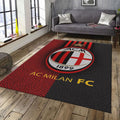 AC Milan Rug, Red Black Leather Texture