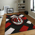 AC Milan Rug, Woven Texture Design Rossoneri Football Art 3D