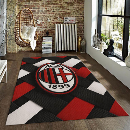 AC Milan Rug, Woven Texture Design Rossoneri Football Art 3D