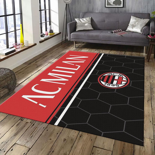 AC Milan Rug, Hexagon Pattern Design