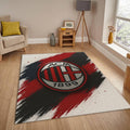 AC Milan Rug, Red Black Brush Strokes