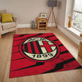 AC Milan Rug, Red Black Zigzag Pattern