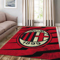 AC Milan Rug, Red Black Zigzag Pattern