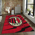 AC Milan Rug, Red Black Zigzag Pattern