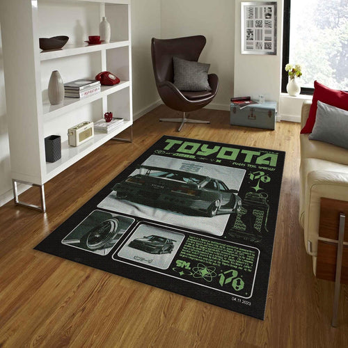 Toyota AE86 Rug, Acid Green JDM Poster
