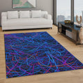 Neon Scribble Rug, Abstract Line Art
