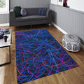 Neon Scribble Rug, Abstract Line Art
