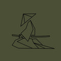 Geometric Swordsman Mat, Simple Line Drawing