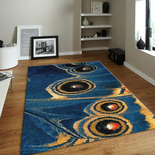 Blue Morpho Wing Mat, Detailed Nature Print