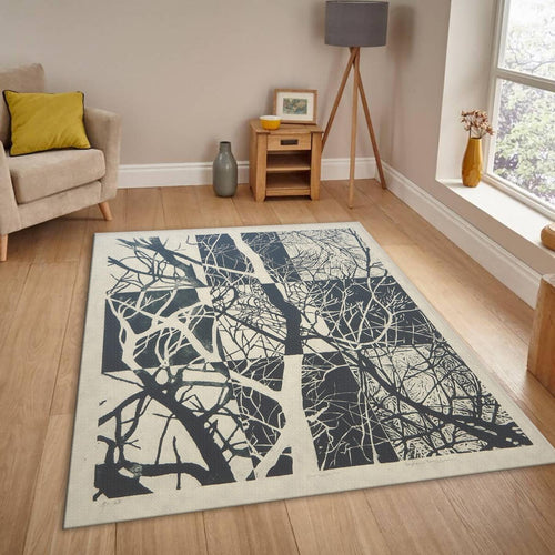 Negative Space Tree Carpet, Abstract Nature Art