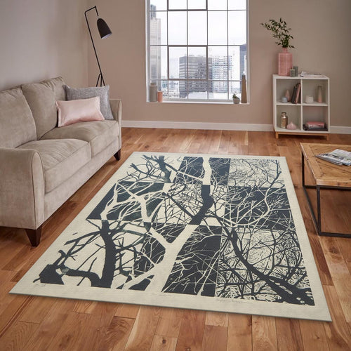 Negative Space Tree Carpet, Abstract Nature Art