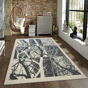 Negative Space Tree Carpet, Abstract Nature Art