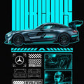 Mercedes AMG GT2 Rug, Cyan Neon Poster Art