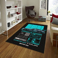 Mercedes AMG GT2 Rug, Cyan Neon Poster Art