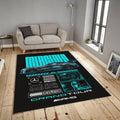Mercedes AMG GT2 Rug, Cyan Neon Poster Art