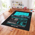 Mercedes AMG GT2 Rug, Cyan Neon Poster Art