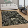 Black and Cream Mat, Victorian Damask Style