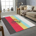 Artistic Real Madrid Stripe Rug Painterly Texture Soccer Fan Mat