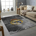 Real Madrid Grunge Crest Rug Distressed Concrete Texture Soccer