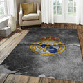 Real Madrid Grunge Crest Rug Distressed Concrete Texture Soccer