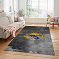 Real Madrid Grunge Crest Rug Distressed Concrete Texture Soccer